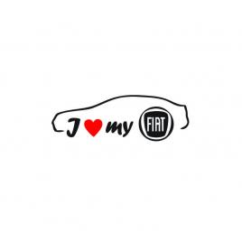 Sticker i love my fiat berlina 15x5 cm, creative rey®