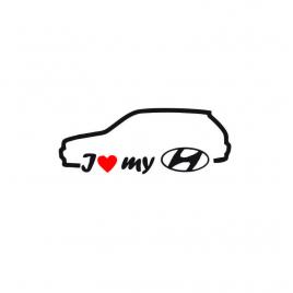 Sticker i love my hyundai 18x6.1 cm, creative rey®