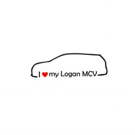 Sticker i love my logan mcv 15x5 cm, creative rey®
