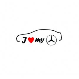 Sticker i love my mercedes berlina 17x5.8 cm, creative rey®