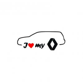 Sticker i love my renault break 18x6 cm, creative rey®