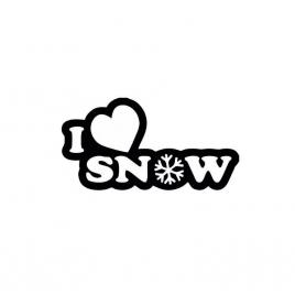 Sticker i love snow 15x7.8 cm, creative rey®