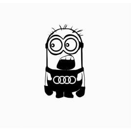 Sticker minion audi 15x8.3 cm, creative rey®
