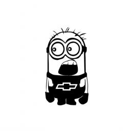 Sticker minion chevrolet 15x8.3 cm, creative rey®