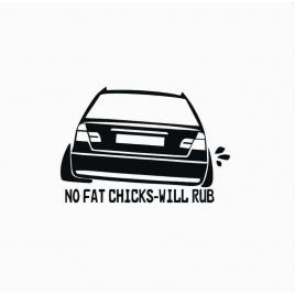 Sticker no fat chicks bmw 15x10 cm, creative rey®