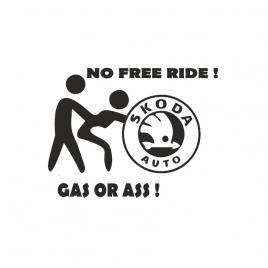 Sticker no free ride skoda 15x11.4 cm, creative rey®