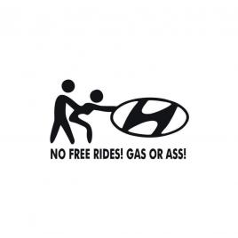 Sticker no free rides hyundai 15x7 cm, creative rey®