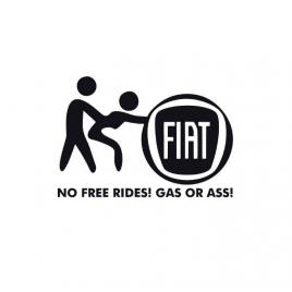Sticker no free rides fiat 15x10.3 cm, creative rey®