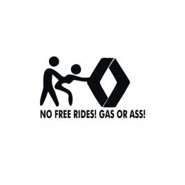 Sticker no free rides renault 15x8.8 cm, creative rey®