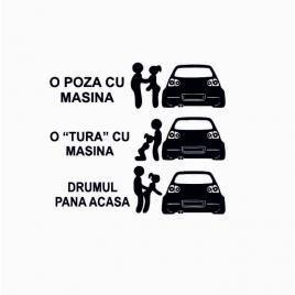 Sticker o tura cu masina golf 5 18x16.5 cm, creative rey®