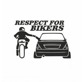 Sticker respect for bikers solenza 13x8.6 cm, creative rey®