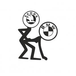 Sticker skoda boss 13x10 cm, creative rey®
