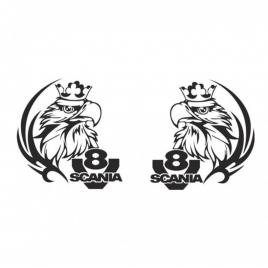 Sticker set scania v8 30 cm, creative rey®