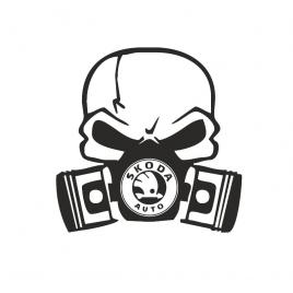 Sticker skoda craniu 12x12 cm, creative rey®