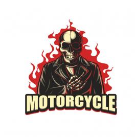 Sticker skull moto 15 cm, creative rey®