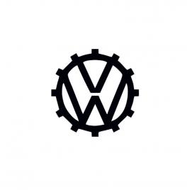 Sticker vw logo rotita 10x10 cm, creative rey®