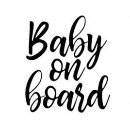 Sticker decorativ auto tuning creative rey®, baby on board, scris caligrafic,