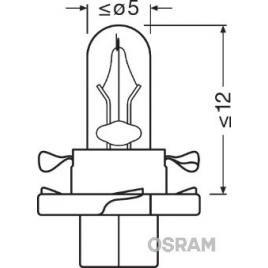 Bec bord bx8.4d soclu bej 12v 1.5w set 10 buc osram