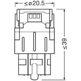 Set 2 becuri auxiliare cu led 12v (w21/5w) white 6000k bli osram