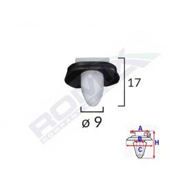Clips fixare elemente exterioare pentru citroen/peugeot/fiat 9x17mm - alb set