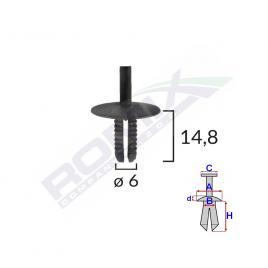 Clips fixare pentru bmw 6x14.8mm - negru set 10 buc