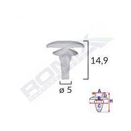 Clips garnituri pentru mitsubishi/toyota/honda/hyundai/lexus 5x14.9mm - alb set