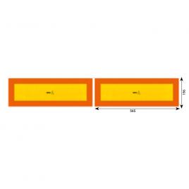 Set 2 placute reflectorizante galben/rosu fluorescent 565x196 mm aluminiu rf