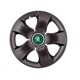 Set 4 capace roti bis negru r14, pentru skoda verde