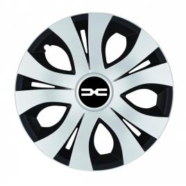 Set 4 capace roti top gri-negru r14, compatibil cu dacia nou