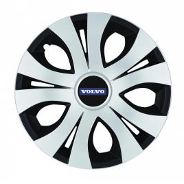 Set 4 capace roti top gri-negru r15, compatibil cu volvo