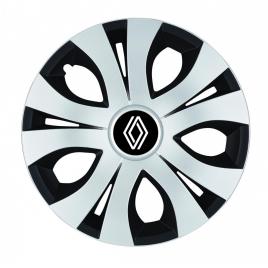 Set 4 capace roti top gri-negru r16, compatibil cu renault nou