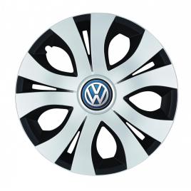 Set 4 capace roti top gri-negru 16r, compatibil cu volkswagen