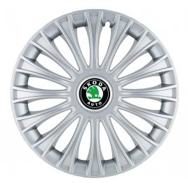Set 4 capace roti, potrivite jantelor de r14, pentru skoda, model dino cromat
