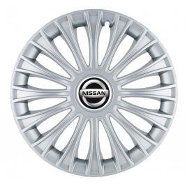 Set 4 capace roti, potrivite jantelor de r14, pentru nissan, model dino cromat