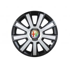 Set 4 capace roti flash gri-negru r14 pentru gama auto alfa romeo