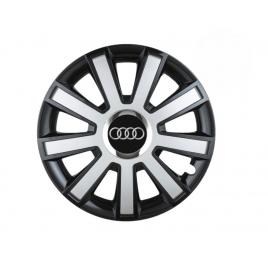 Set 4 capace roti flash gri-negru r14 pentru gama auto audi