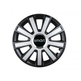 Set 4 capace roti flash gri-negru r14 pentru gama auto smart