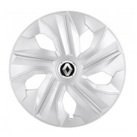 Set 4 capace roti, potrivite jantelor de r14, pentru renault, model luna cromat