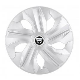 Set 4 capace roti, potrivite jantelor de r14, pentru dacia, model luna cromat
