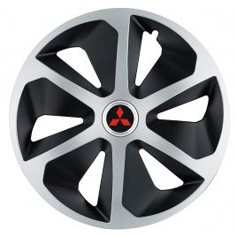 Set 4 capace roti roco gri-negru r17 pentru gama auto mitsubishi