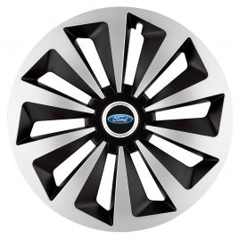 Set 4 capace roti fox gri-negru r17 pentru gama auto ford