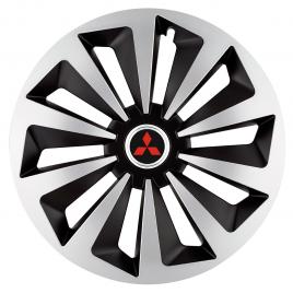 Set 4 capace roti fox gri-negru r17 pentru gama auto mitsubishi