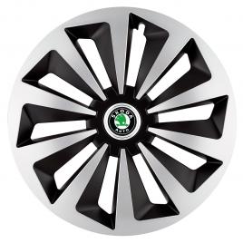 Set 4 capace roti fox gri-negru r17 pentru gama auto skoda