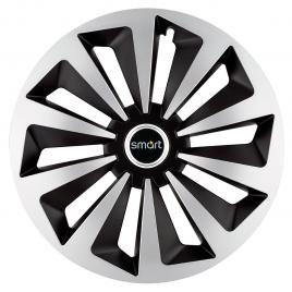 Set 4 capace roti fox gri-negru r17 pentru gama auto smart