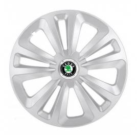 Set 4 capace roti terra gri r14, pentru skoda