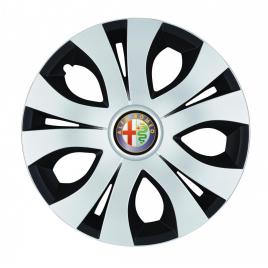 Set 4 capace roti top gri-negru r17, compatibil cu alfa romeo