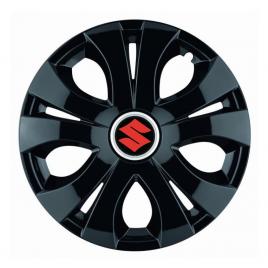 Set 4 capace roti top negru r15, compatibil cu suzuki