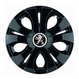 Set 4 capace roti top negru r14, compatibil cu peugeot
