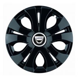 Set 4 capace roti top negru r16, compatibil cu dacia
