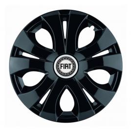 Set 4 capace roti top negru r16, compatibil cu fiat